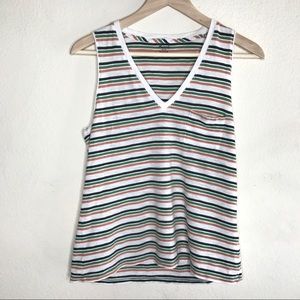 Madewell | Whisper Cotton V-Neck Tank Roger Stripe